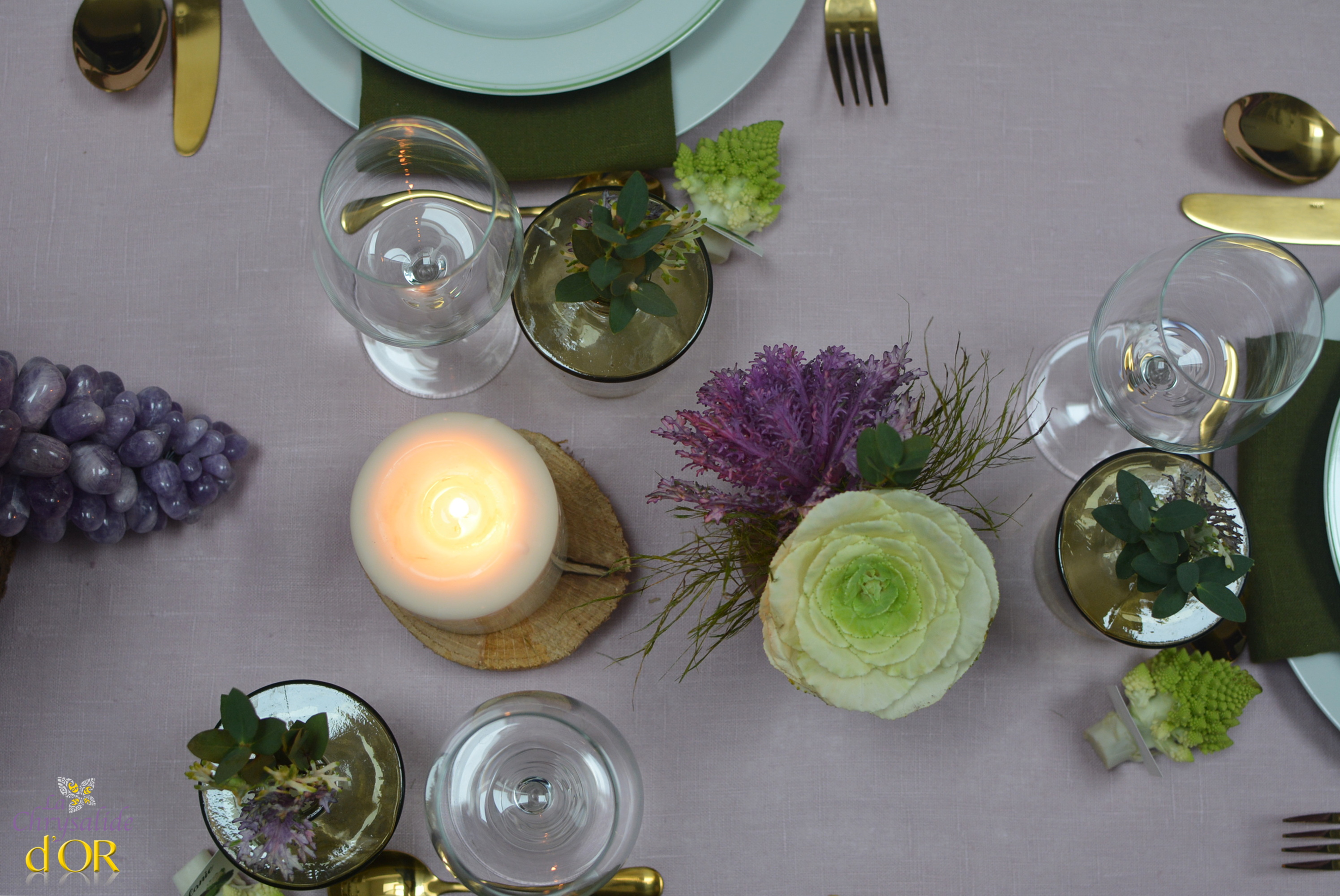 Fleurs de choux d'ornement en décoration