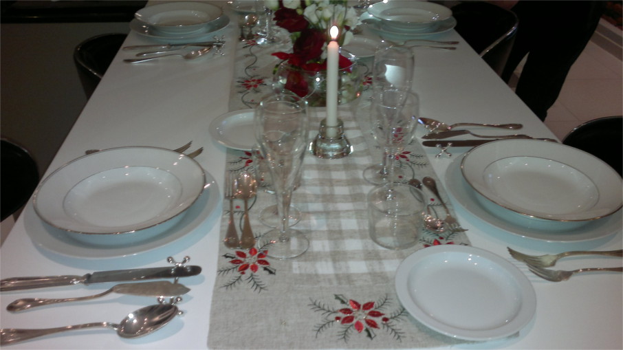 decoration table de noel noir et blanc gris  