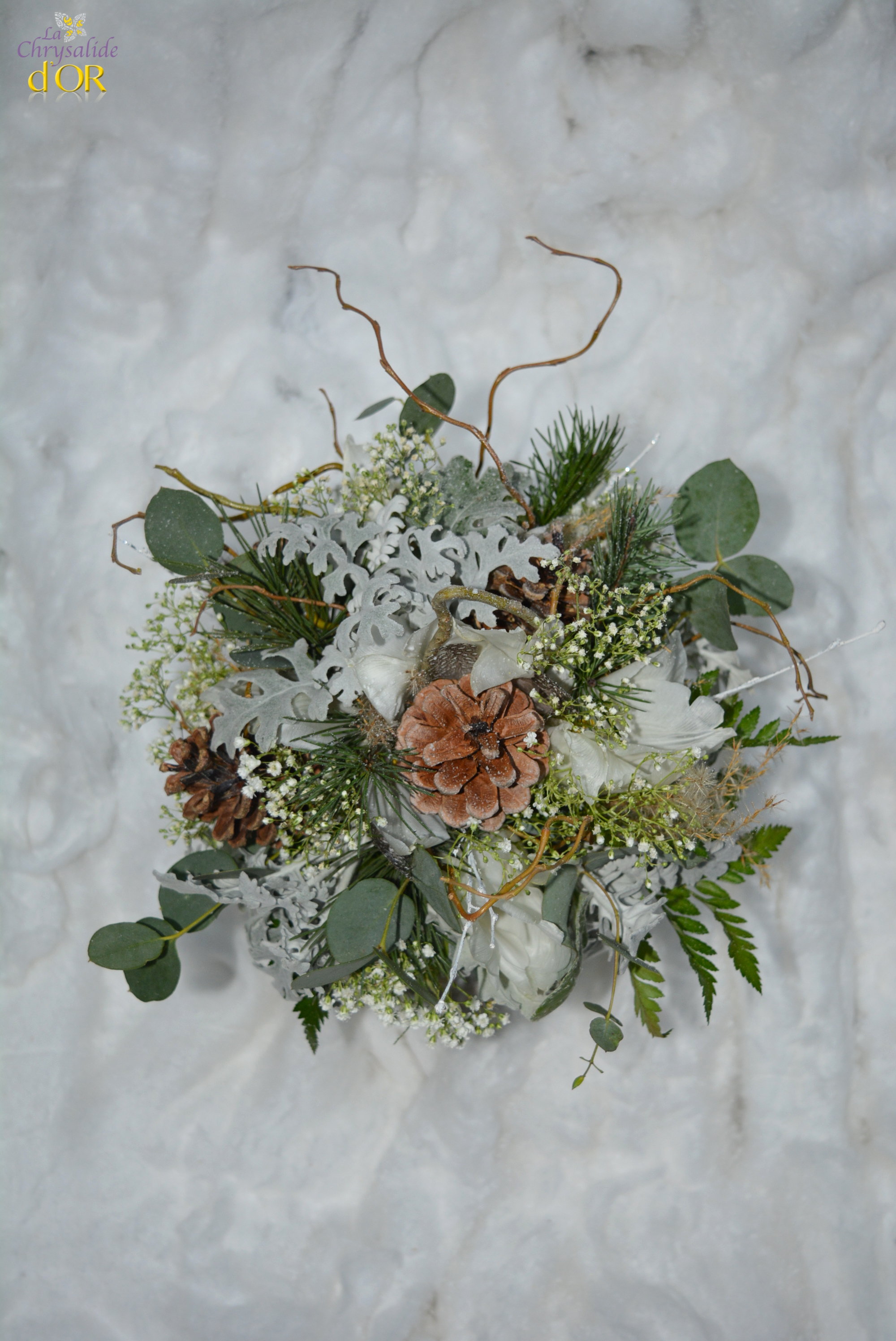 Bouquet mariée thème hiver