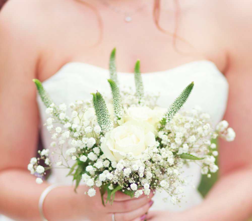 bouquet de mariée gypsophile et rose
